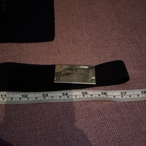 💙 New Prada Elastic Belt with metallic logo navy with the box - Picture 7 of 9